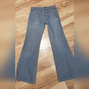 1970 Vintage Orange Tab Big Bell Button Fly Levis Rare Thin Light Color See Pic